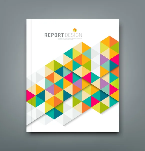 Cover report abstract colorful geometric template design — Stock Vector