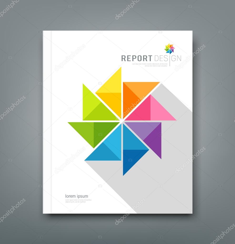 Cover Annual report, colorful windmill origami paper design