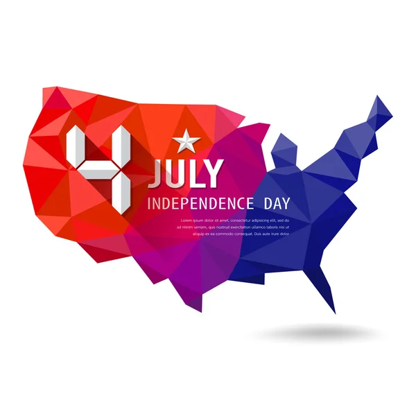 Independence Day, map of america geometry isolated — Stock Vector