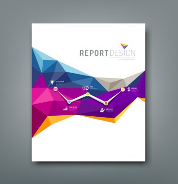 Cover report colorful geometric shapes info-graphic design