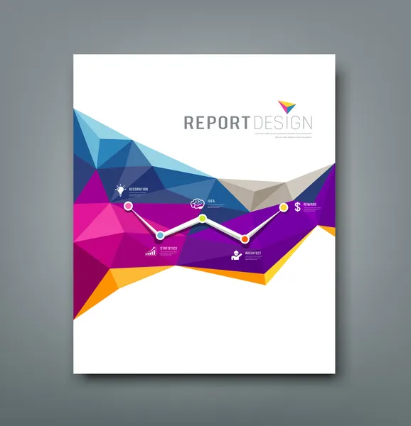 Kapak rapor renkli geometrik şekiller Info-grafik tasarım — Stok Vektör