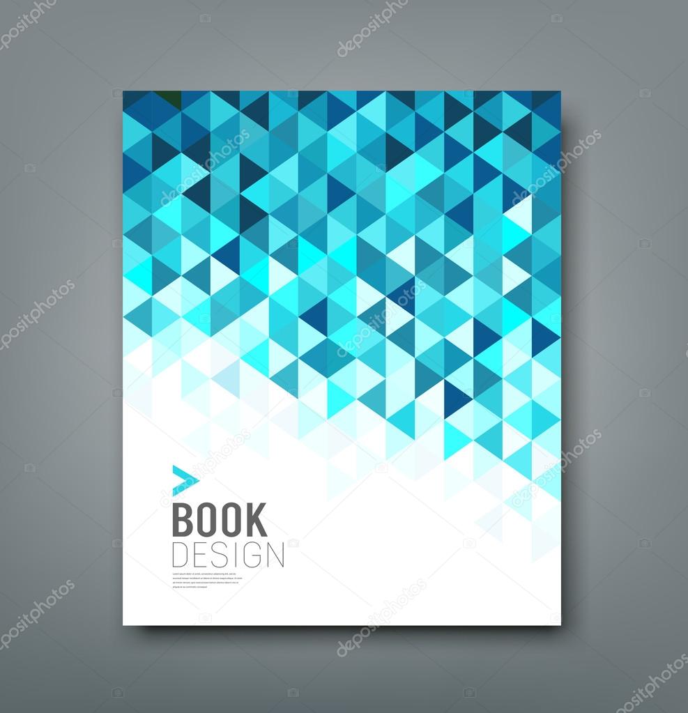 Cover report blue triangle geometric pattern design