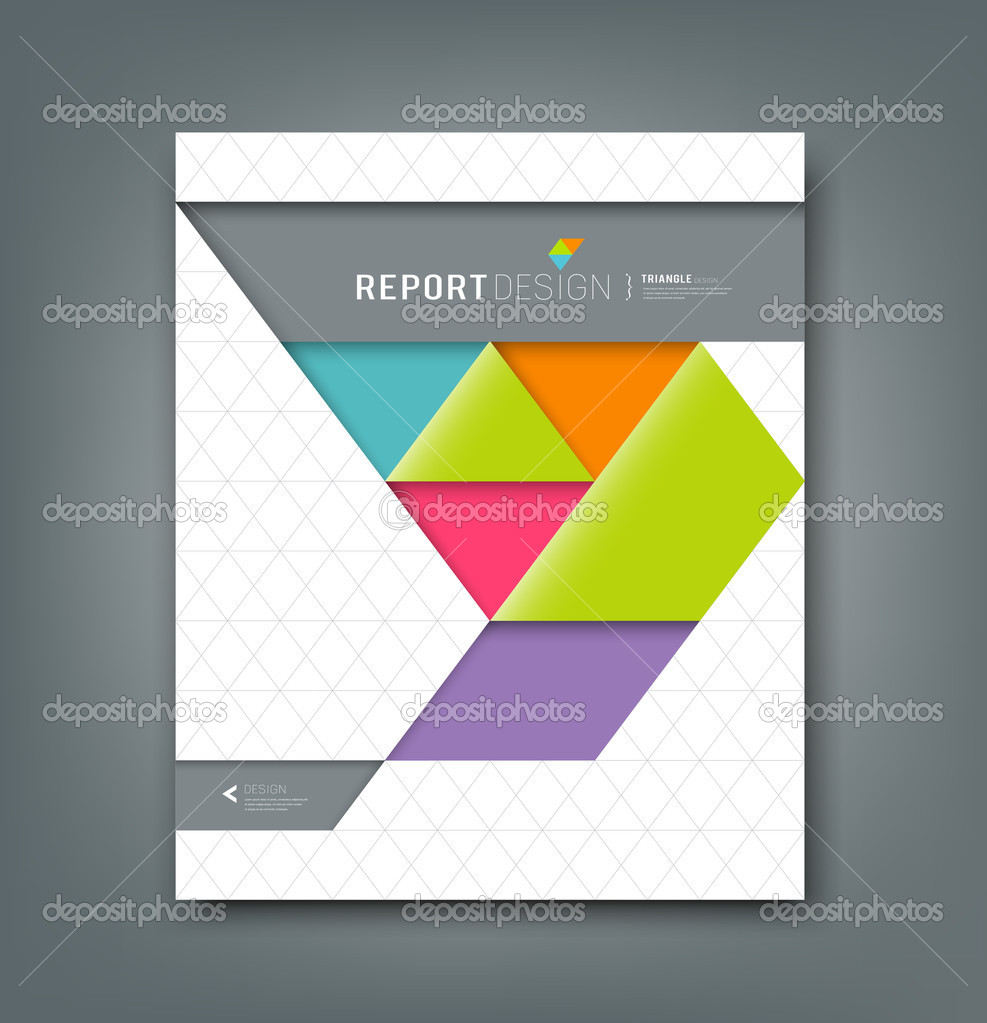 Cover report colorful origami paper triangle background