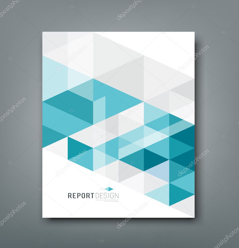Cover report triangle geometry abstract blue background