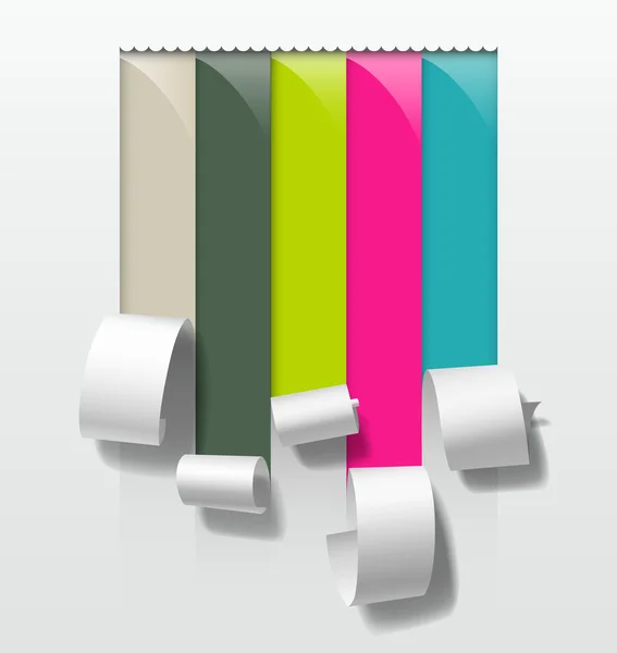 Mostrar rollo de papel colorido diseño de productos promocionales — Archivo Imágenes Vectoriales