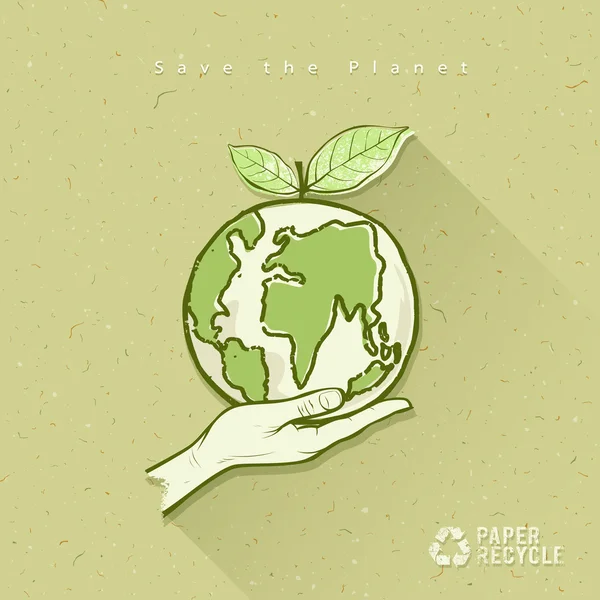 Globe in hand save the earth concept design — Stock Vector