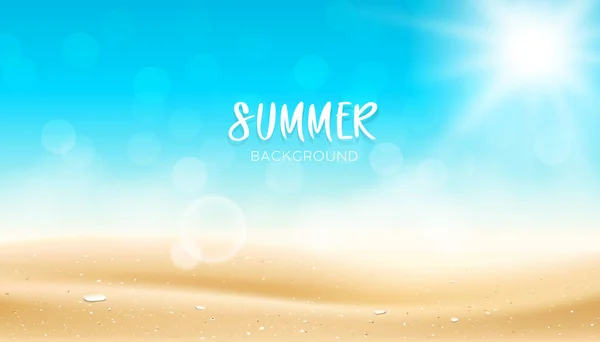 Sommer Sand Strand Sonne Bokeh Hintergrund Eps10 Vektor Illustration — Stockvektor