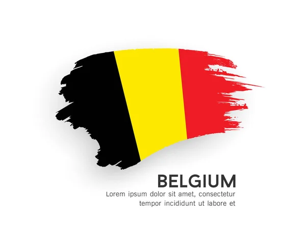 Bandera Bélgica Diseño Pincelada Aislado Sobre Fondo Blanco Ilustración Vectorial — Vector de stock