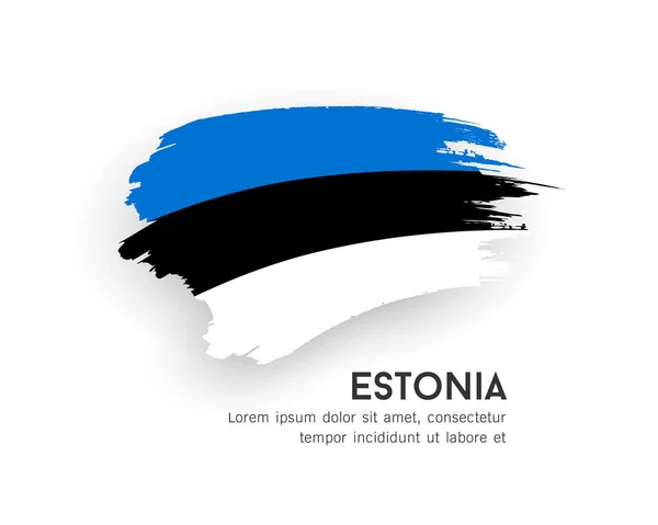 Прапор Естонії Малюнок Мазків Ізольований Білому Тлі Eps10 Векторна Ілюстрація — стоковий вектор