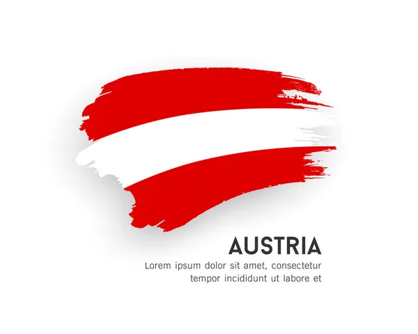 Flag Austria Brush Stroke Design Isolated White Background Eps10 Vector — Archivo Imágenes Vectoriales
