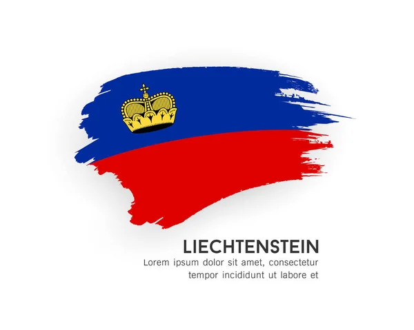 Liechtenstein 플래그 Brush Stroke Design Isolated White Background Eps10 Vector — 스톡 벡터