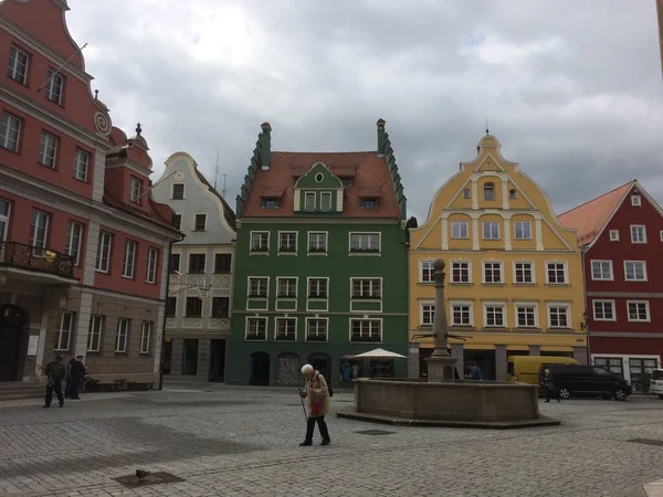 Memmingen Bavaria Germany Old City Center Memmingen Old Buildings Bavarian — Stock Photo, Image