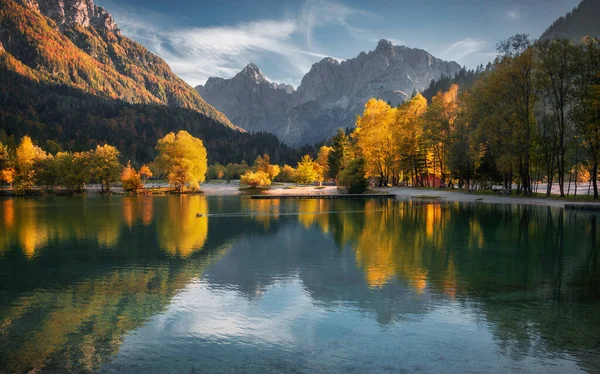 Lake Jasna Beautiful Autumn Evening Sunset — Stock Photo, Image