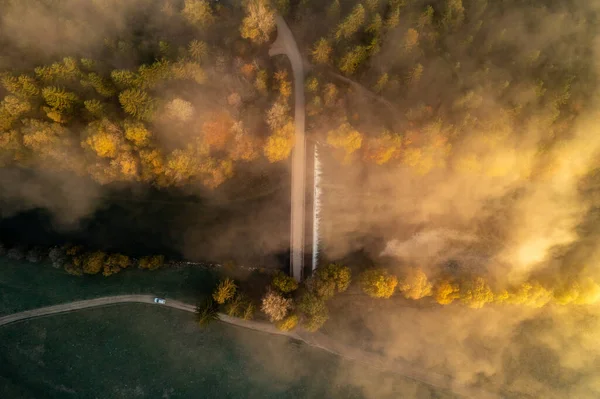 Calma Mañana Otoño Junto Río Sava Eslovenia Primera Luz Del —  Fotos de Stock