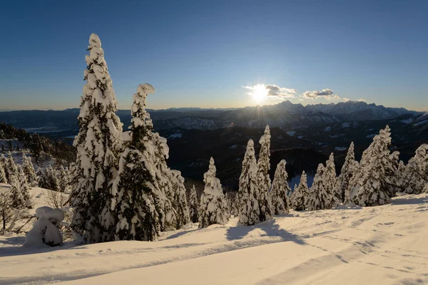 Maravillas Invierno Las Montañas Después Nieve Fresca — Foto de Stock