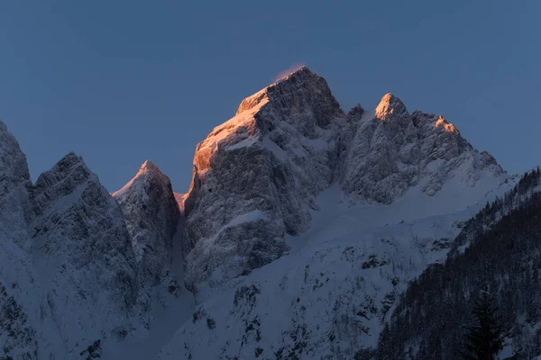 Paisajes Montaña Los Alpes Julianos Invierno — Foto de Stock