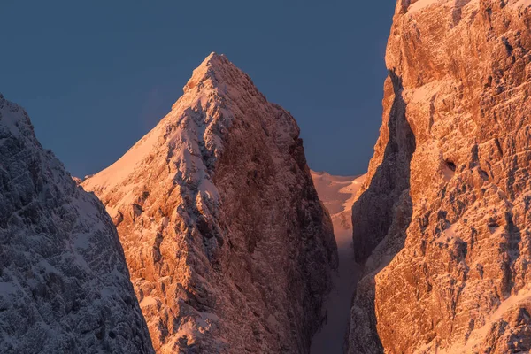 Paisajes Montaña Los Alpes Julianos Invierno — Foto de Stock