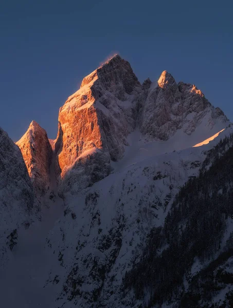 Paysages Montagne Dans Les Alpes Juliennes Hiver — Photo
