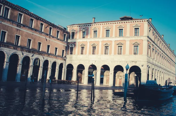 Moody Nap Város Velence Olaszországban Gyönyörű Reneszánsz Épületek — Stock Fotó