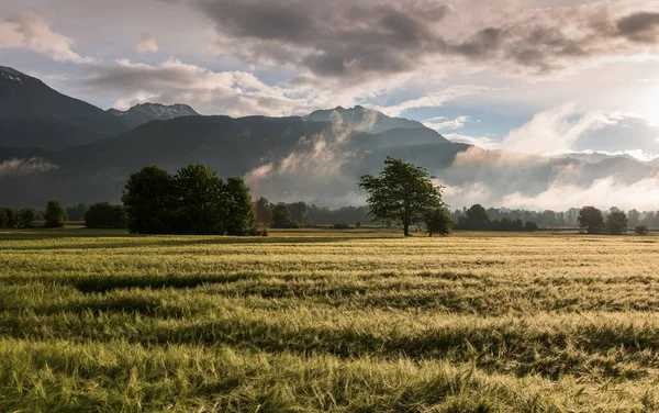 Dramatic Sunrise Countryside Spring — Stock Photo, Image