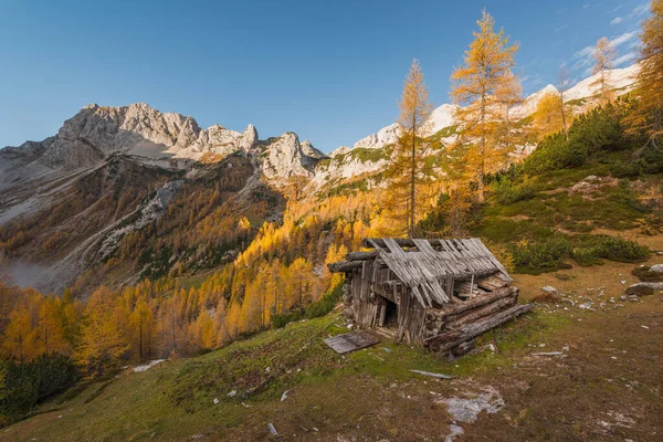 Όμορφο Φθινοπωρινό Τοπίο Στα Βουνά Των Julian Alps Στη Σλοβενία — Φωτογραφία Αρχείου