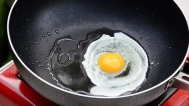 Kahvaltı, hd bir tavada kızarmış yumurta