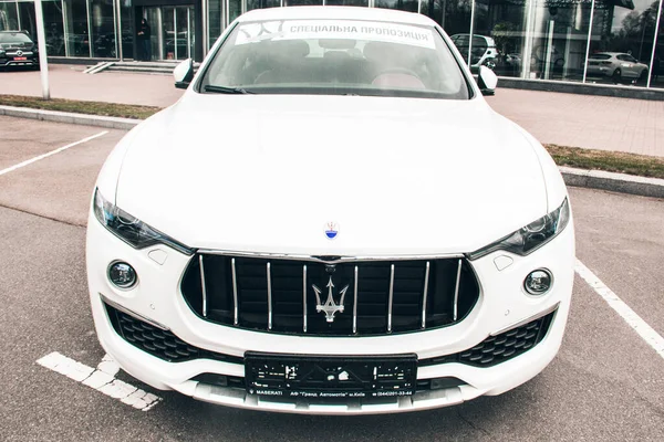 Kiev Ukraine April 2020 Luxury Maserati Levante Car Parked City — Stock Photo, Image