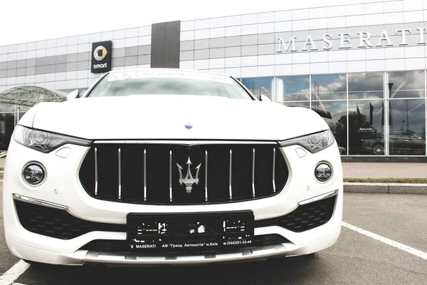 Kiev Ukraine April 2020 Luxury Maserati Levante Car Parked City — Stock Photo, Image