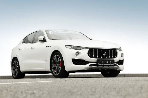 Kiev Ukraine April 2020 Luxury Maserati Levante Car Clear Sky — Stock Photo, Image