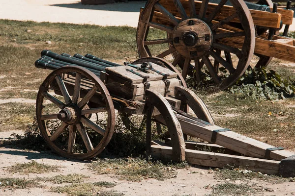 Velho Canhão Uma Velha Arma Histórica Para Arquivo — Fotografia de Stock