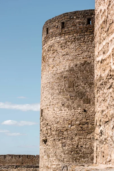 Velha Fortaleza Contra Céu Torre Ackerman Lugar Histórico Para Arquivo — Fotografia de Stock