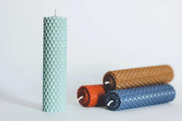 Wax Decorative Candles Honeycomb Candles Candles Clean Background — 스톡 사진