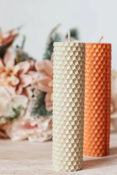 Wax Decorative Candles Honeycomb Candles Multi Colored Tall Candles Interior — Photo