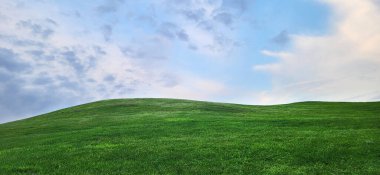 Beautiful field and sky. Clean photo. Clear horizon. Screensaver. Wallpaper.
