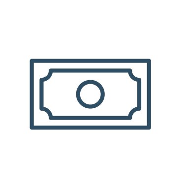 American dollar bill editable line art icon for financial apps and websites