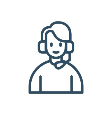 FILE #: 158216984 Preview Crop Find SimilarCustomer Care Service and Support Icon - Flat Vector Person Avatar With Headphone for Helpline in Glyph Pictogram Symbol illustration