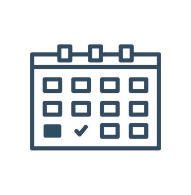 Takvim anahat simgesini. Mobil kavramı ve web tasarım için doğrusal stili işaret. Olay hatırlatıcı basit çizgi vektör simgesi. Sembol, logo illüstrasyon. Piksel mükemmel vektör grafikleri