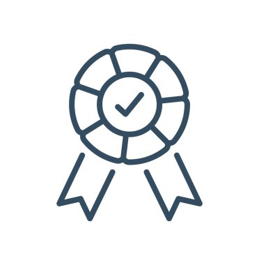 Approved or Certified Medal icon for web, mobile and infographics. Vector dark grey icon isolated on light white background.