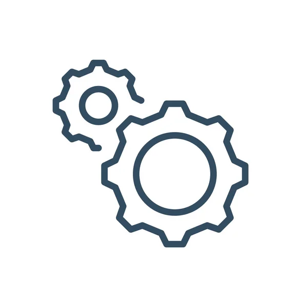 Gears Wheel Line Icon Web Mobile Infographics Vector Dark Grey — Stok Vektör
