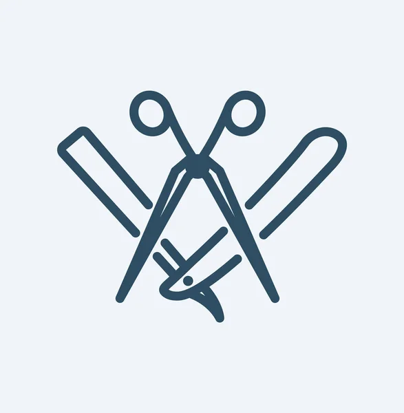 Razor Scissor Icon Barber Shop Logo Modern Design Vector Illustration — Stok Vektör