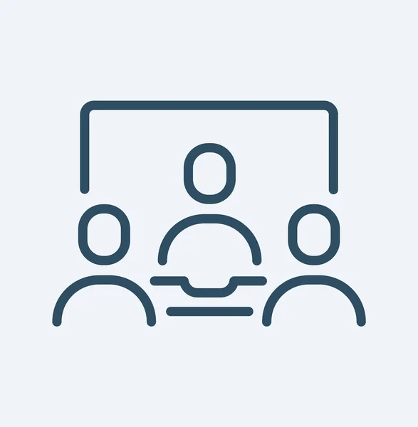 Video Conference Group Call Icon Stroke White Background Thin Line — стоковое фото