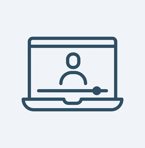 Online Training Laptop Icon Simple Design Illustration — стоковое фото