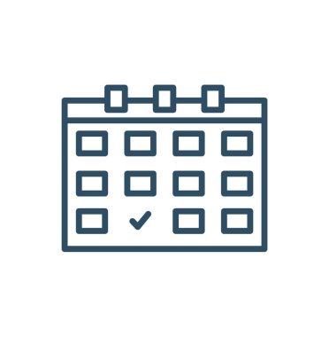 Calendar or appointment schedule line art icon for apps and websites