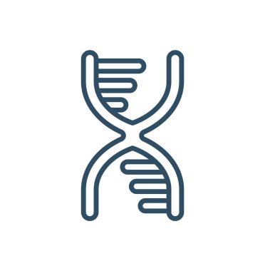 DNA ikonu. Beyaz arkaplanda izole edilmiş web tasarımı için özet DNA vektör simgesi