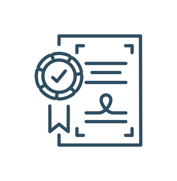 Quality Certificate Icon Line Glyph Version Business Certificate Outline Filled — vektorikuva