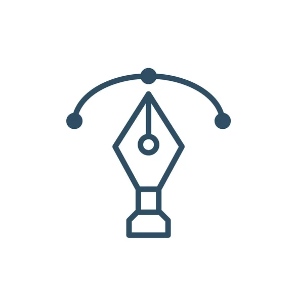 Fountain Pen Nib Glyph Icon — Stock vektor