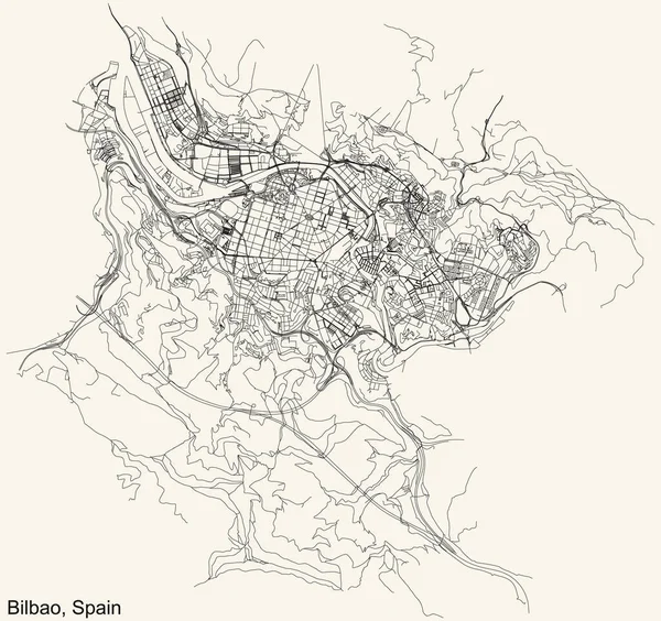 Navegação Detalhada Mapa Das Estradas Urbanas Rua Fundo Bege Vintage —  Vetores de Stock