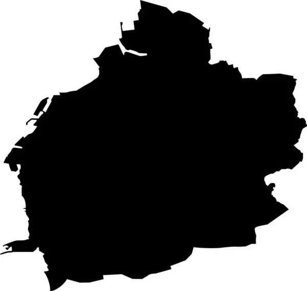 Sveç Bölgesel Başkenti Malm Basit Vektör Siyah Idari Haritası — Stok Vektör