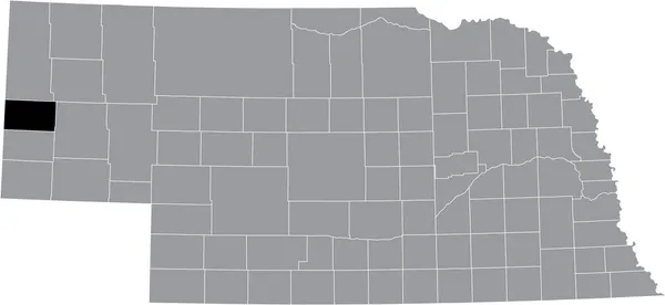 联邦内布拉斯加州内灰度地图内苏格兰人悬崖县的黑点位置图 — 图库矢量图片