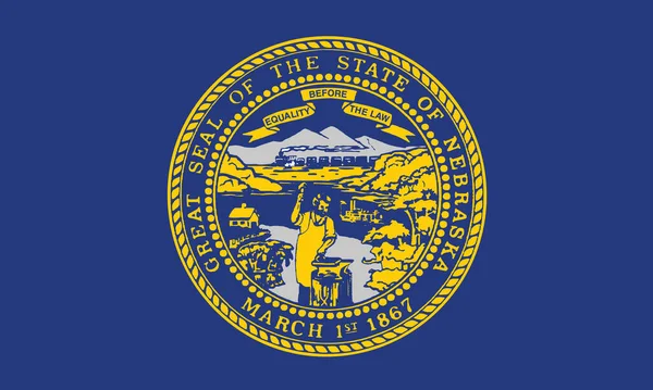 Oficjalna Bandera Wektora Kraju Związkowego Nebraska Usa — Wektor stockowy